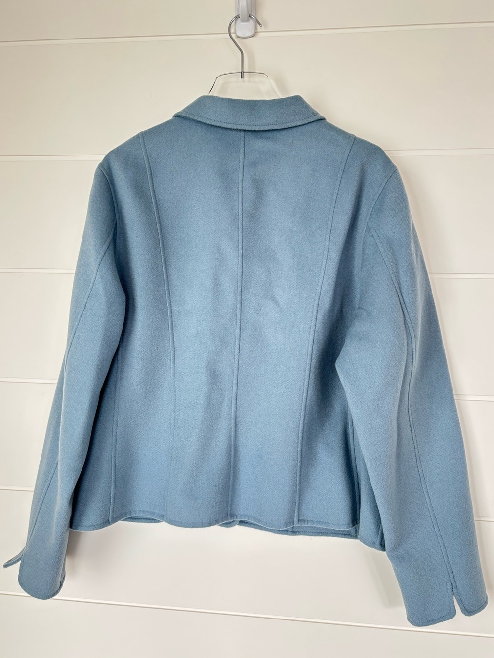 Vintage Pendleton Light Blue Merino Wool Button Front Coat Size Extra Large - Picture 12 of 14